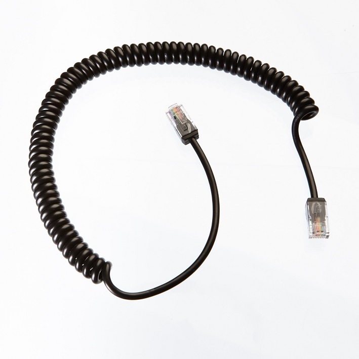 RJ45 Plug to Plug, Coiled With Overmolded Seal