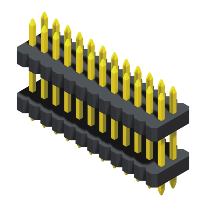 2 Rows H=1.0/1.5mm Straight Type, Stacked