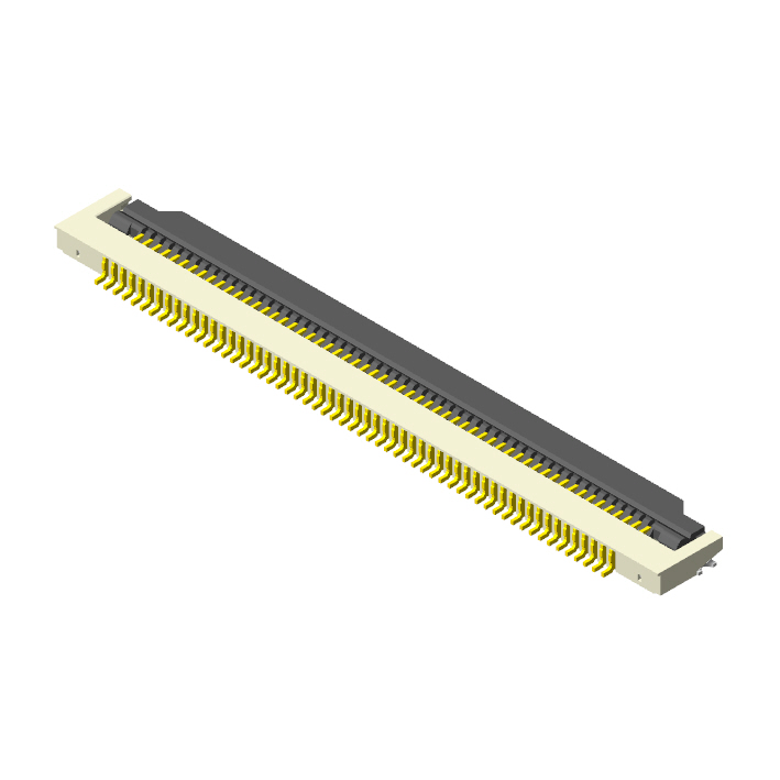 0.5mm FPC, H=1.2mm, R/A SMT, ZIF, Flip