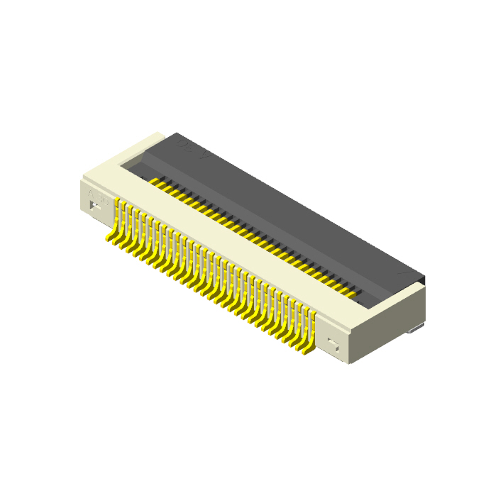 0.5mm FPC, H=2.5mm, R/A SMT, ZIF, Flip