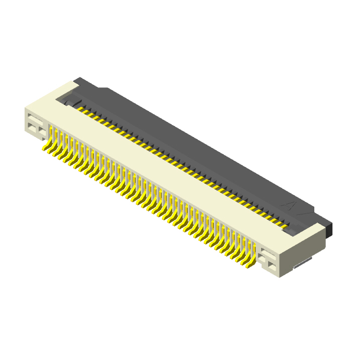 0.5mm FPC, H=2.0mm, R/A SMT, ZIF, Flip