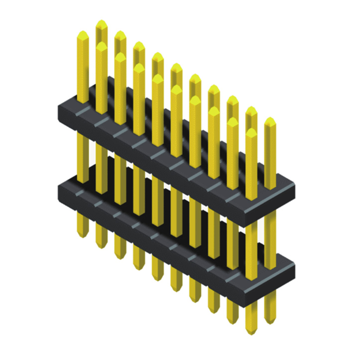 SQ=0.4mm 2 Rows H=0.85/1.0/1.5/1.7/2.0/2.5mm Straight Type, Stacked			
