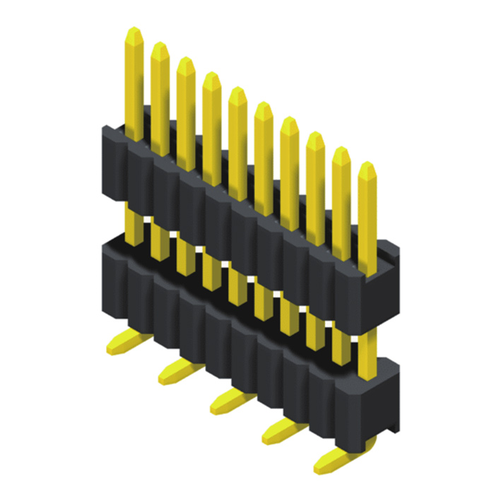 SQ=0.46mm 1 Row H=1.7/2.5mm SMT Type, Stacked  			