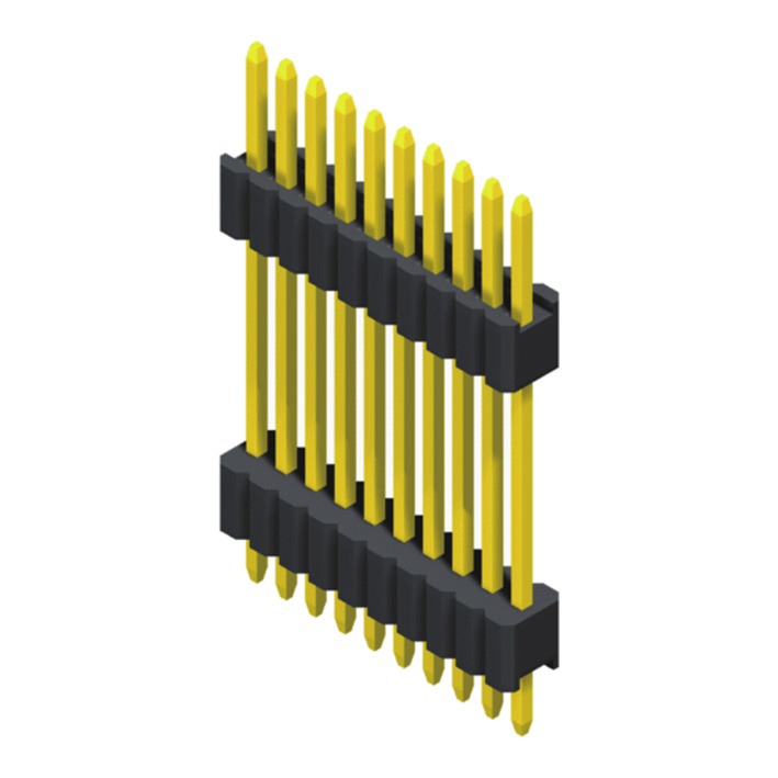SQ=0.46mm 1 Row H=1.7/2.5mm Straight Type, Stacked 			