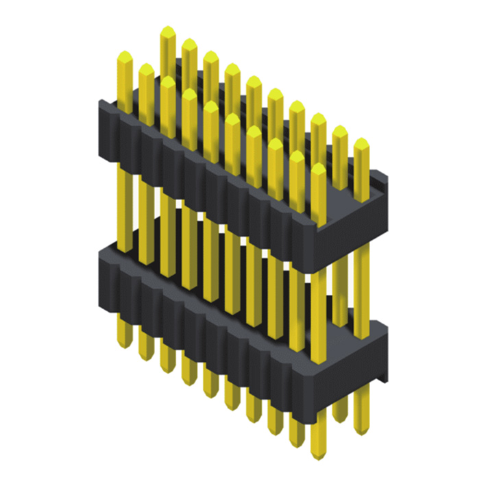 SQ=0.46mm 2 Rows H=1.7/2.5mm Straight Type, Stacked			