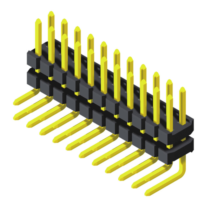 2 Rows H=1.5/2.0mm R/A Type, Stacked			
