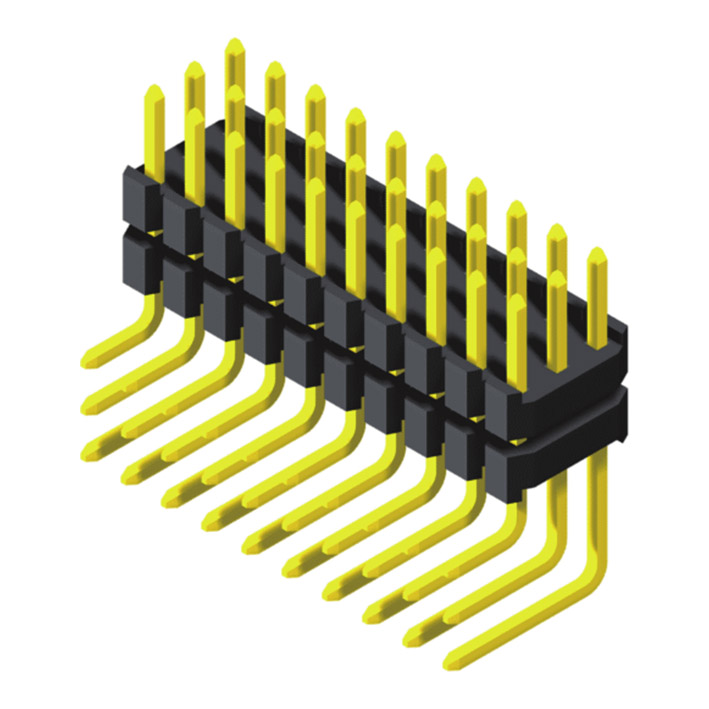 3 Rows H=1.5/2.0mm R/A Type, Stacked			