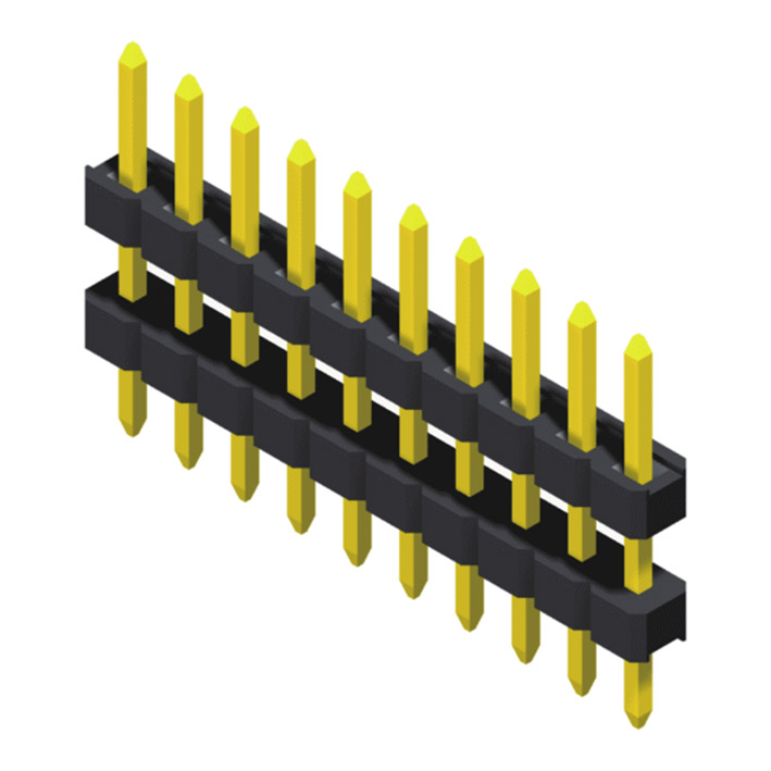 1 Row H=1.5/2.0mm Straight Type, Stacked			