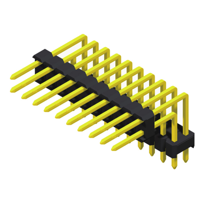 2 Rows H=2.5mm R/A Type, Stacked, Type B			