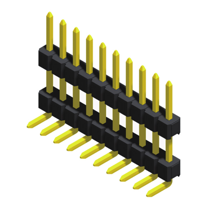 1 Row H=2.5mm R/A Type, Stacked, Type A 			