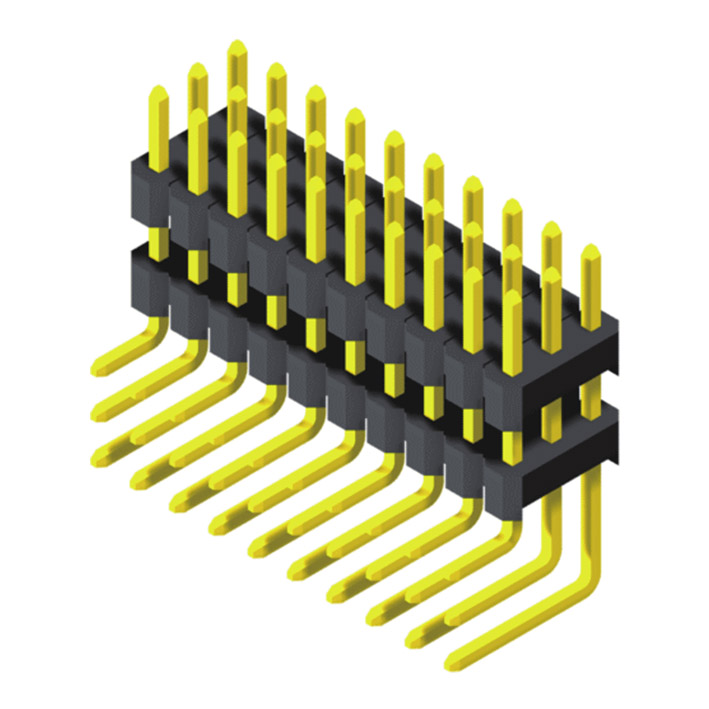 3 Rows H=2.5mm R/A Type, Stacked, Type A			